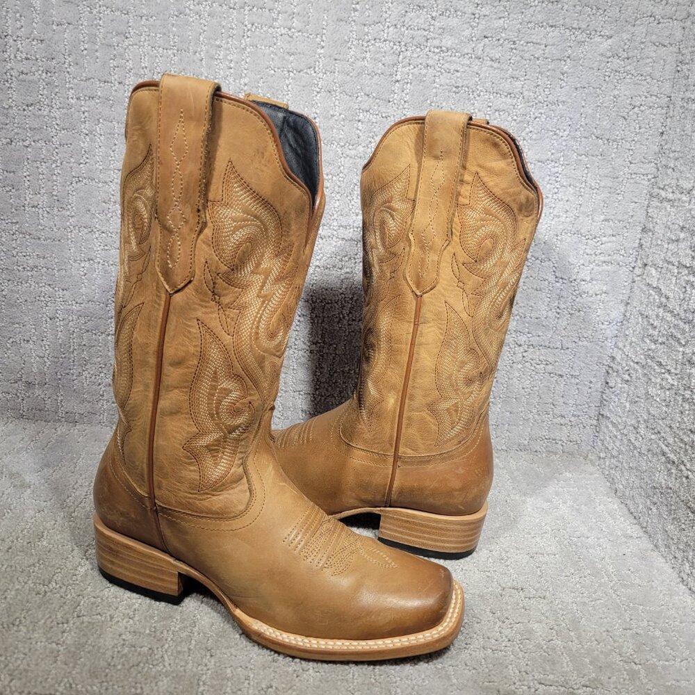 J.B. Dillon Resrve JBRP2308 Womens Size 6.5C Brown Leather Mid Calf Western Boot - Picture 7 of 11